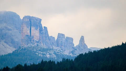 Dolomites - Cinque Torri - Timelapse - 4K Stock Footage 205519956