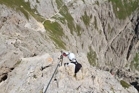 Dolomites - via ferrata Stock Photos