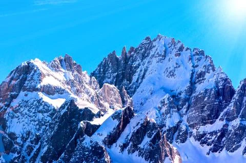 Dolomites mountain in winter Stock Photos