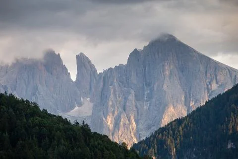 Dolomites mountains in a cloudy day Stock Photos
