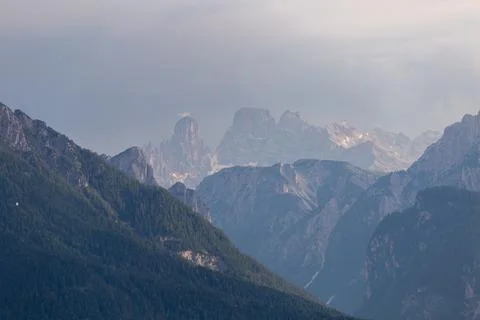 Dolomites mountains view, summer cloudy Stock Photos