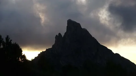 Dolomites Sas De Stria - sunset Stock Footage 146380893