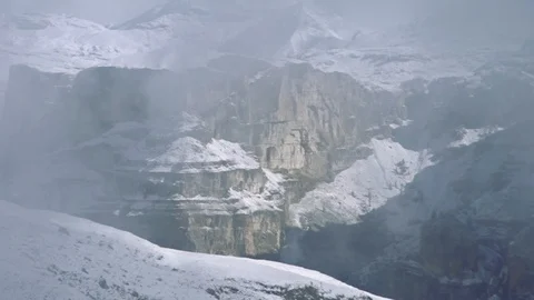 Dolomits in the fog Stock Footage 100894098