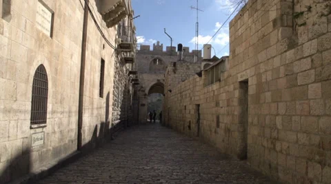 Via Dolorosa in Jerusalem Stock Footage 37847768