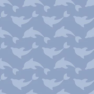 Dolphin and reflection. Seamless vector pattern. Illustrazione stock