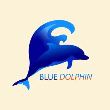 Dolphin and Wave Stock Illustration
