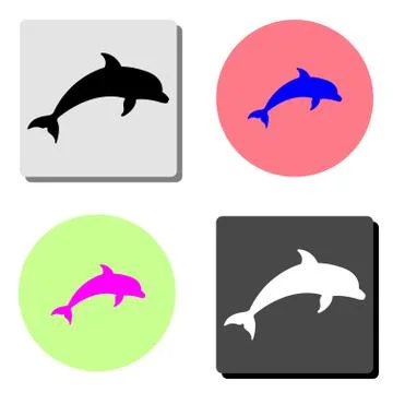Dolphin aquatic mammal. flat vector icon Stock Illustration