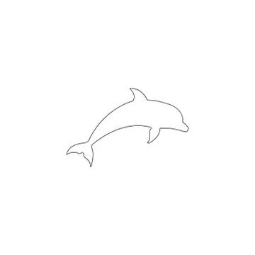 Dolphin aquatic mammal. flat vector icon Stock Illustration