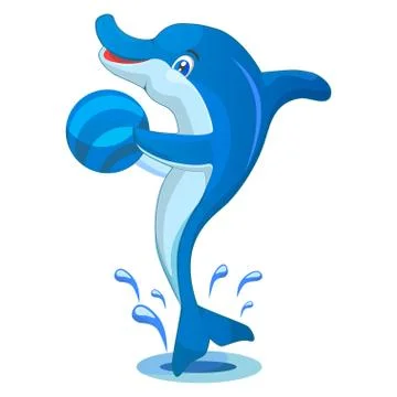 Dolphin with Ball Stock Illustration