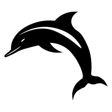 Dolphin black vector icon on white background Stock Illustration
