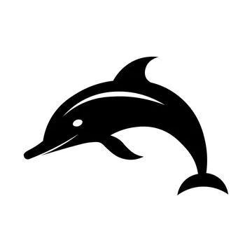 Dolphin black vector icon on white background Stock Illustration