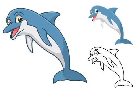 Dolphin Cartoon Character Stock Illustration