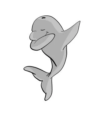 Dolphin Dab Dance - Dolphin Dabbing Cartoon Stock Illustration