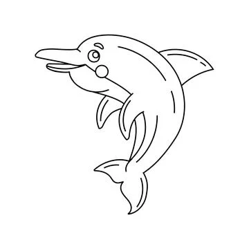 Dolphin Doodle Coloring Book with vector for kids Illustrazione stock