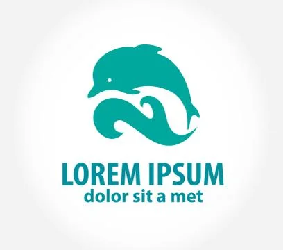 Dolphin icon design element Stock Illustration