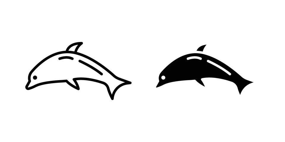 Dolphin icon design. Simple Vector illustrations.. 스톡 일러스트