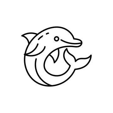 Dolphin icon logo design template isolated illustration Stock Illustration