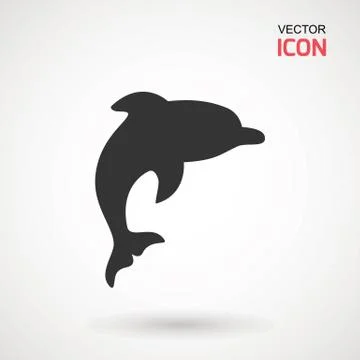 Dolphin icon, logo on white background. Illustration isolated vector sign symbol Stock Illustration