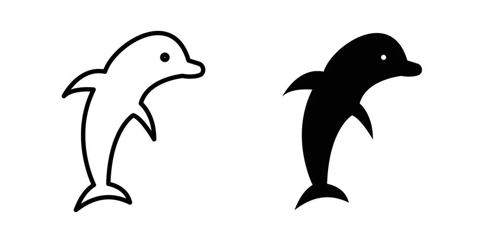 Dolphin icon set, collection of vector icons Stock Illustration