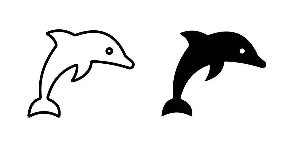 Dolphin icon set. Vector EPS 10 Stock Illustration