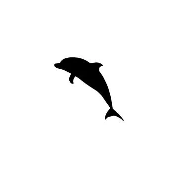 Dolphin icon. Simple style dolphin show poster background symbol. Dolphin b.. Stock Illustration