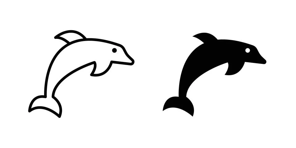 Dolphin icon vector, symbol, logo illustrations Stock Illustration