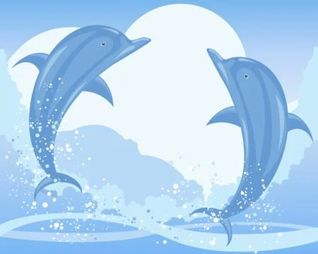 Dolphin jump Stock Illustration