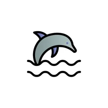 Dolphin, jumping color gradient vector icon Stockillustratie