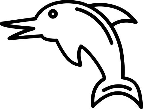 Dolphin Line Icon Design Stock Illustration