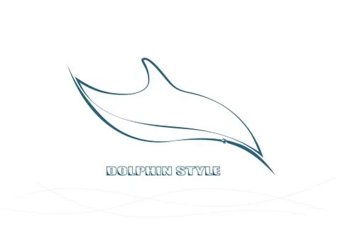 Dolphin Logo, Graphic Stock Illustration