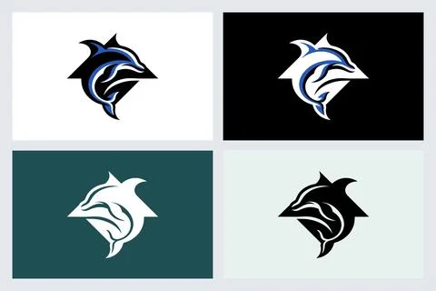 Dolphin Logo Icon Set Vector Design Stock-Illustration