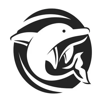 Dolphin Logo template Isolated. Brand Identity. Icon Abstract Vector graphic Stock Illustration