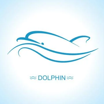 Dolphin logo. Vector flat illustration for design Stock Illustration