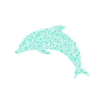 Dolphin made of turquoise balls Stock Illustration