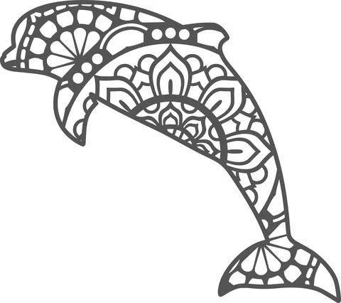 Dolphin mandala Stock Illustration
