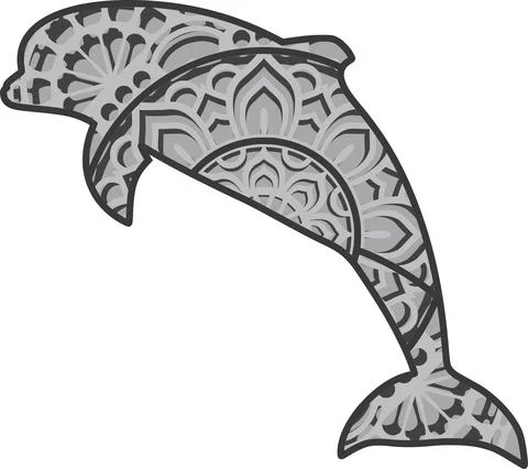 Dolphin mandala Stock Illustration