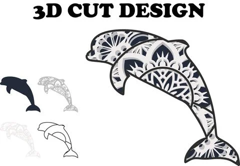 Dolphin mandala Stock Illustration