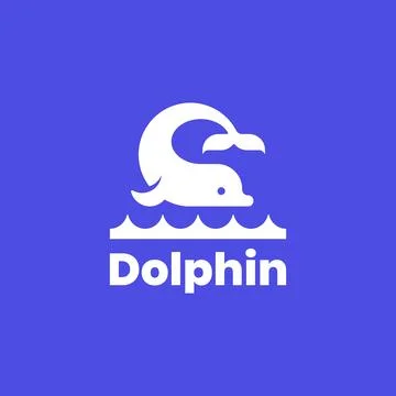 Dolphin modern logo design icon vector. Stock Illustration