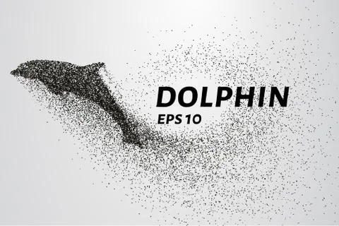 Dolphin of the particles. The Dolphin consists of circles and points. Vecto.. Stock Illustration