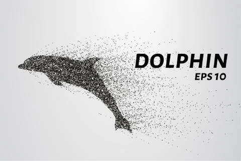 Dolphin of the particles. The Dolphin consists of circles and points. Vecto.. Stock Illustration