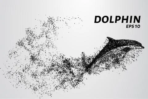 Dolphin of the particles. The Dolphin consists of circles and points. Vector  Stock Illustration