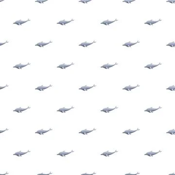 Dolphin pattern repeating seamless on white background Stock Illustration