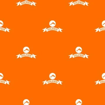 Dolphin pattern vector orange Stock Illustration