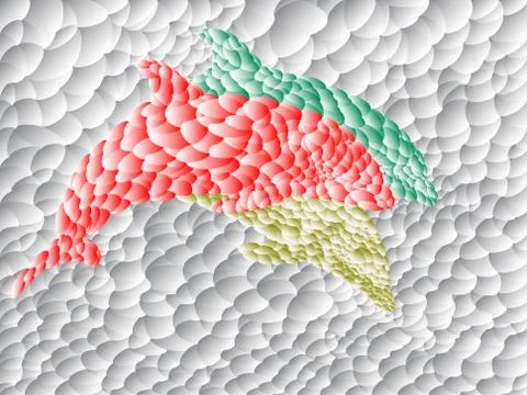 Dolphin polygon art Stock Illustration