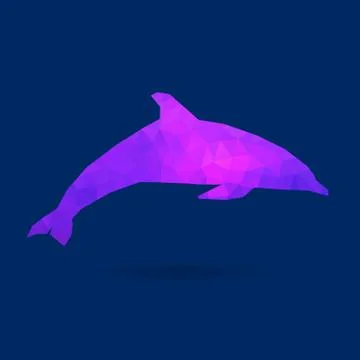 Dolphin polygon silhouette Stock Illustration