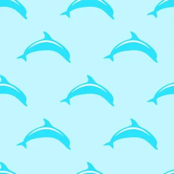 Dolphin seamless background Stock Illustration