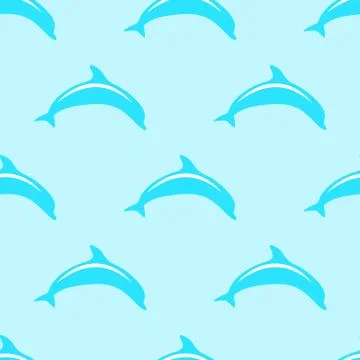 Dolphin seamless background Stock Illustration