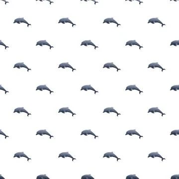 Dolphin seamless pattern with swimming marine animals Stock Illustration