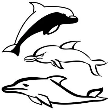 Dolphin set Stock Illustration