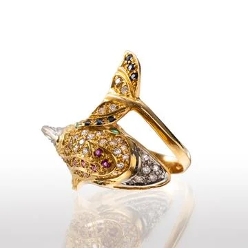 Dolphin-shaped ring Foto stock
